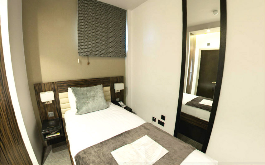 A single room is compact and cosy at Maitrise Hotel London Maida Vale